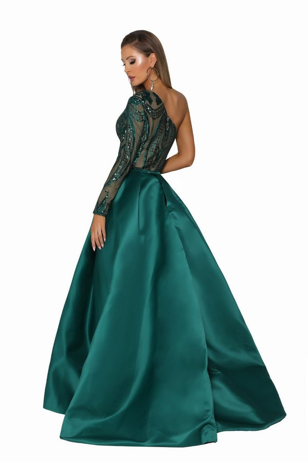 1705 One shoulder emerald